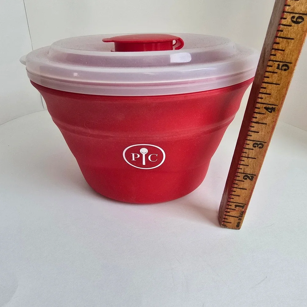 Pampered Chef Silicone Collapsible Microwave Popcorn Making Bowl #1457